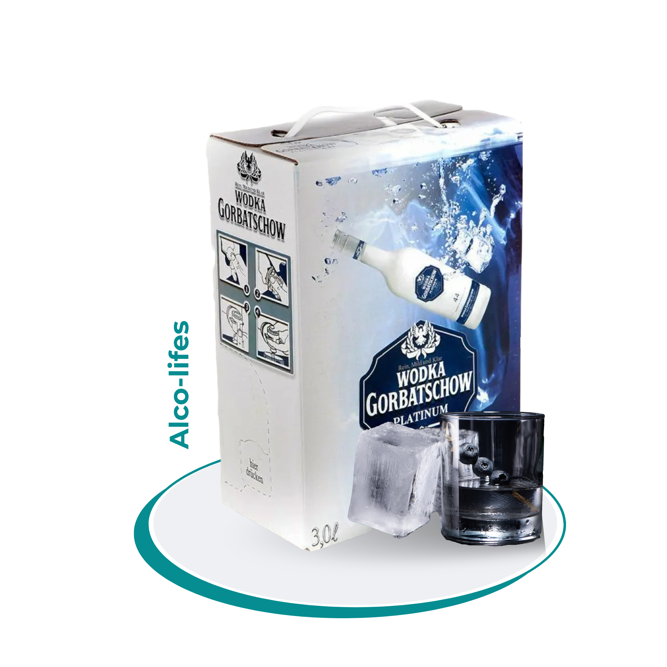 Водка Горбачев Платинум (Gorbatschow Platinum 44) 3л Водка Горбачев Платинум (Gorbatschow Platinum 44) 3л